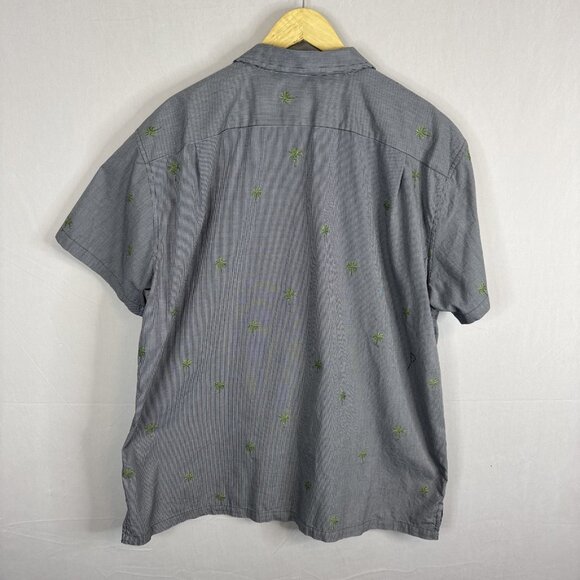 Tom Richard Palm Tree Embroidered Short Sleeve Button Shirt Men’s 2XL Gray - Picture 5 of 6